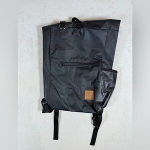 Las Torres Patagonia Black Recycled Roll Top Backpack Insulated and Waterproof